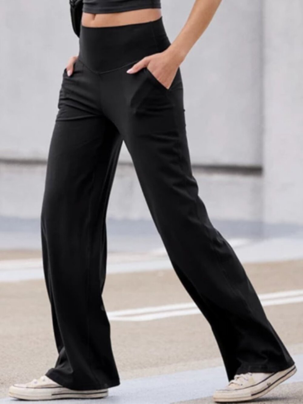 OFFLINE by Aerie Real Me XTRA High Waisted Trouser Pants Blk Medium